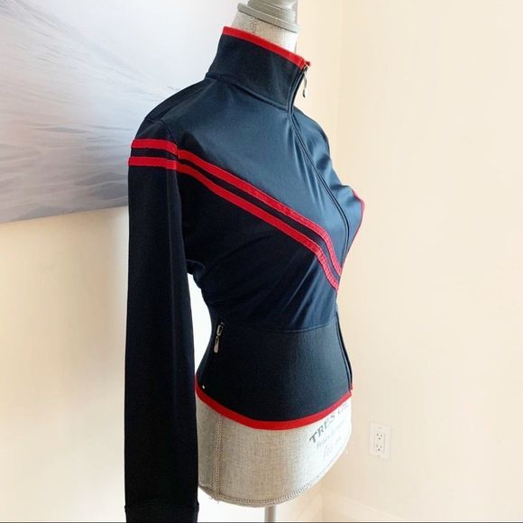 🌈 5/$25 1970's inspired Athleisure full zip track style fitted jacket - Picture 2 of 12